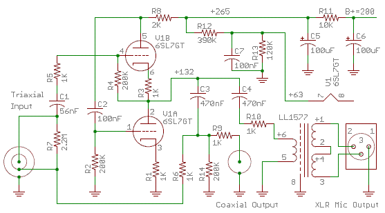 Vacuum Tube DI Schematic
(click to expand into new window)